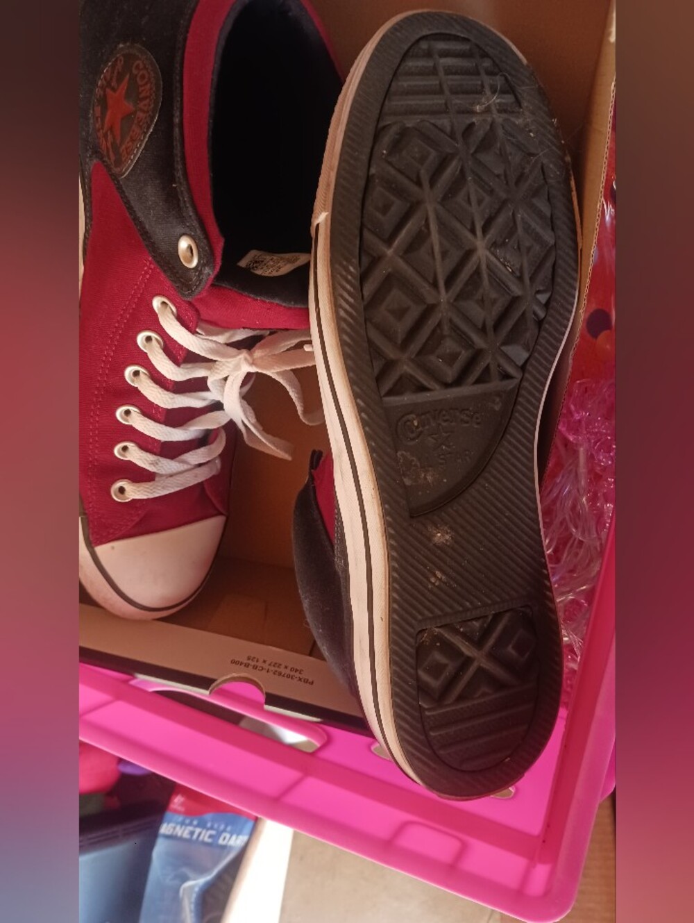 Converse Chuck Taylor All Star High Top Sneakers - Red/Black - Picture 3 of 4